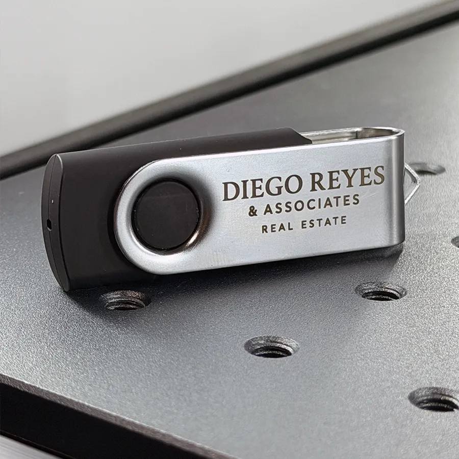 Personalized laser engraved USB drives for corporate gifts