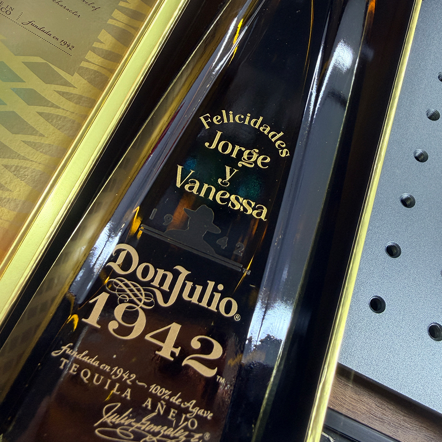 Custom engraved liquor bottle, Don Julio 1942